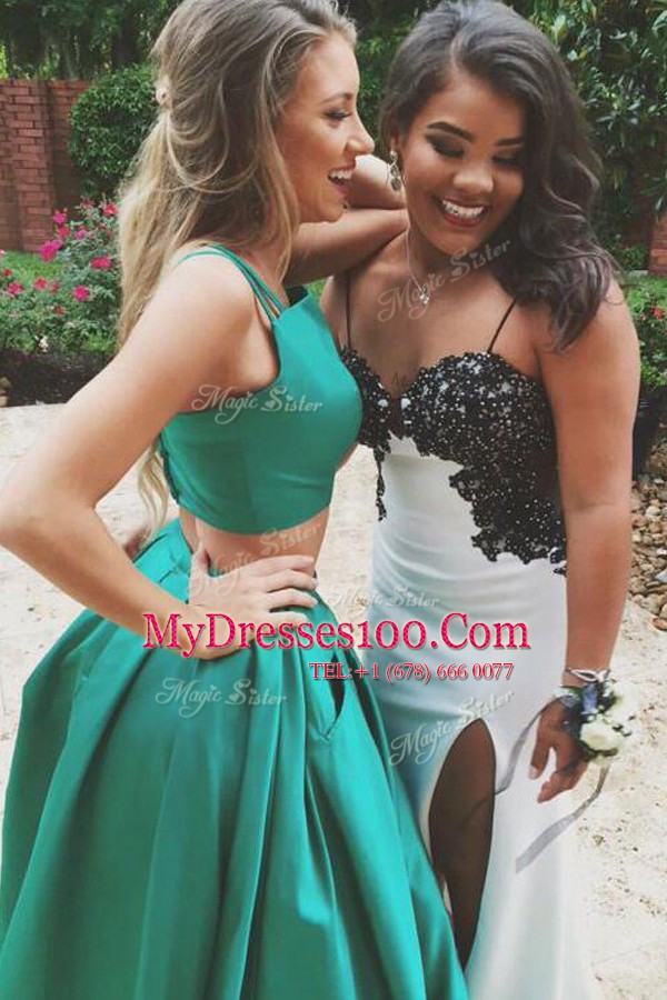 Edgy Zipper Prom Party Dress Green for Prom and Party with Ruching Sweep Train