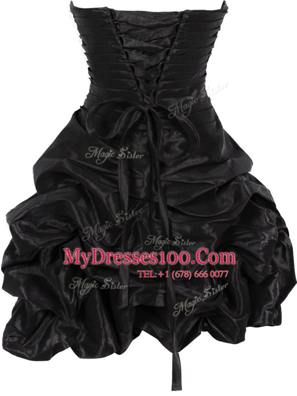 Gorgeous Hot Pink Ball Gowns Sweetheart Sleeveless Taffeta Mini Length Lace Up Ruching Cocktail Dress
