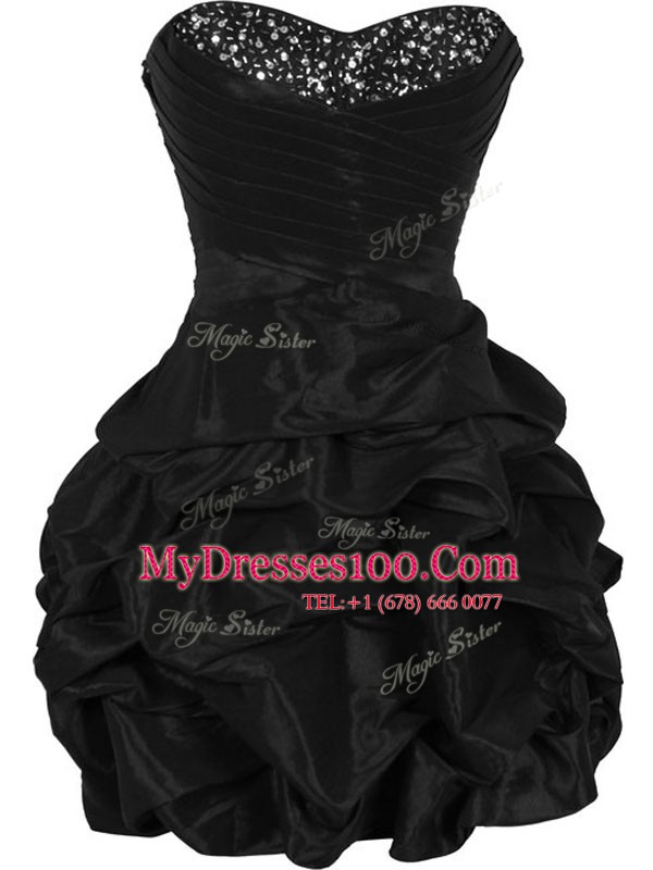 Gorgeous Hot Pink Ball Gowns Sweetheart Sleeveless Taffeta Mini Length Lace Up Ruching Cocktail Dress