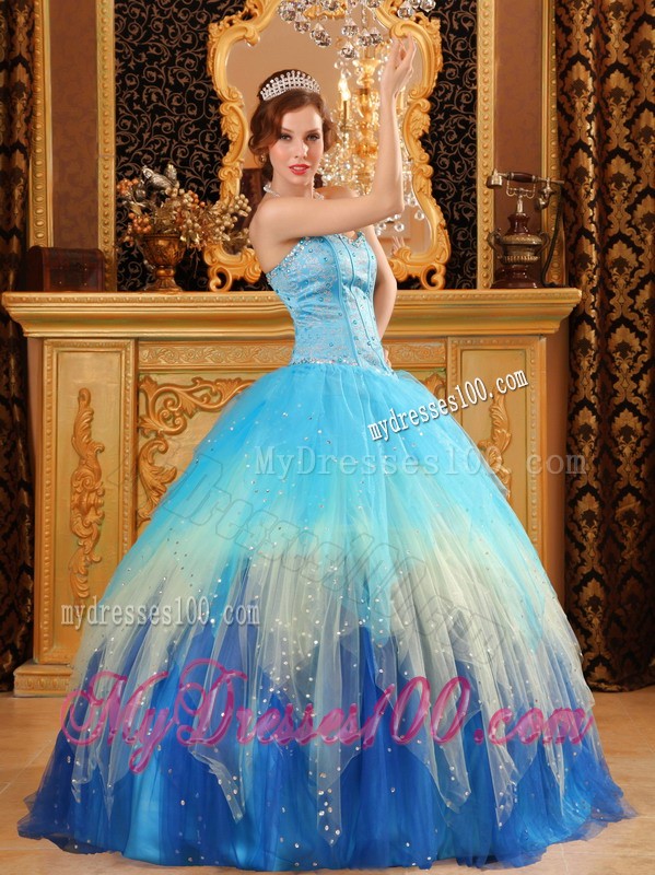 Luxurious Colorful Sweetheart Beading Satin and Tulle Quinceanera Dress