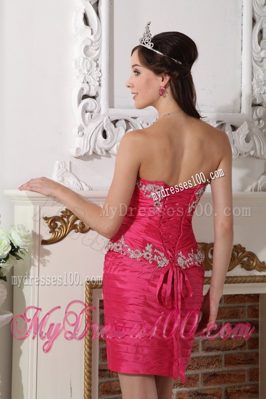 Hot Pink Detachable Quinceanera Dress with Beading and Ruffles