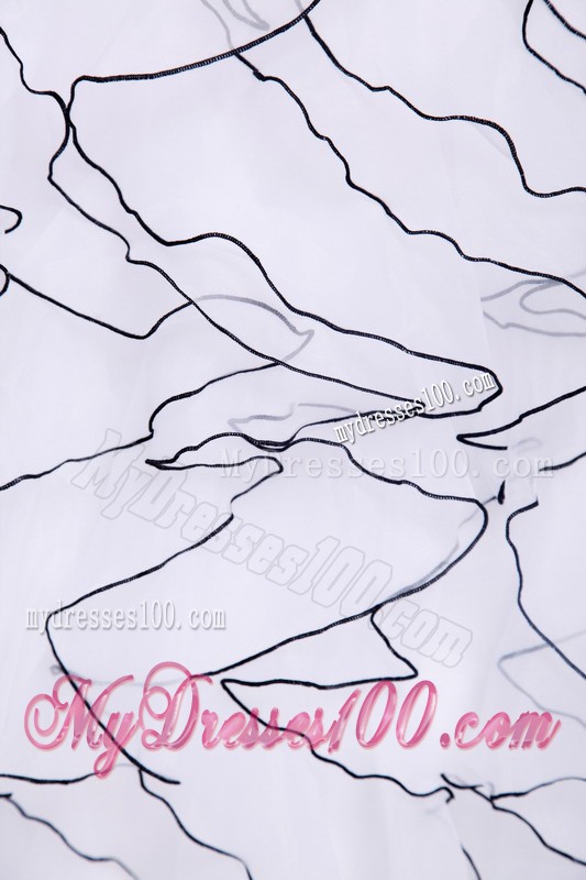 White Sweetheart Appliques and Ruffled Dresses for Quince