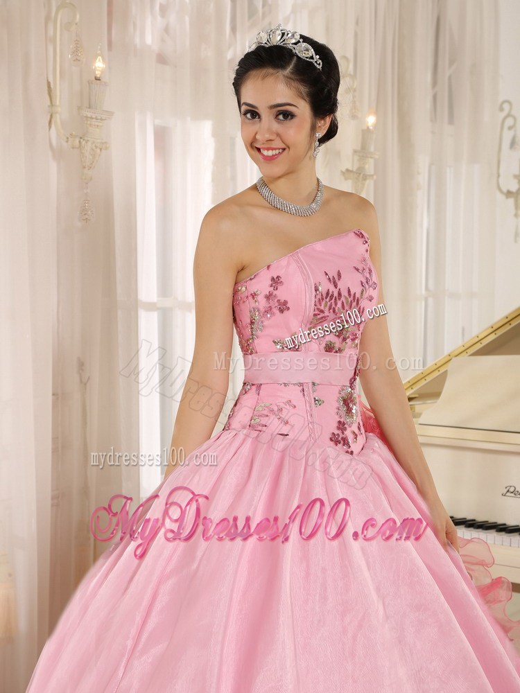 Asymmetrical Appliqued and Flounced Quiceanera Dress in Multi Colors