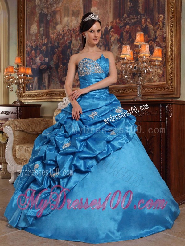 Blue Asymmetrical Style Beading Quinceanera Dress Corset Back