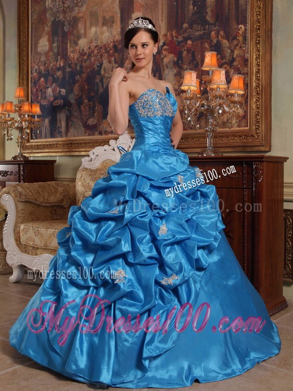 Blue Asymmetrical Style Beading Quinceanera Dress Corset Back