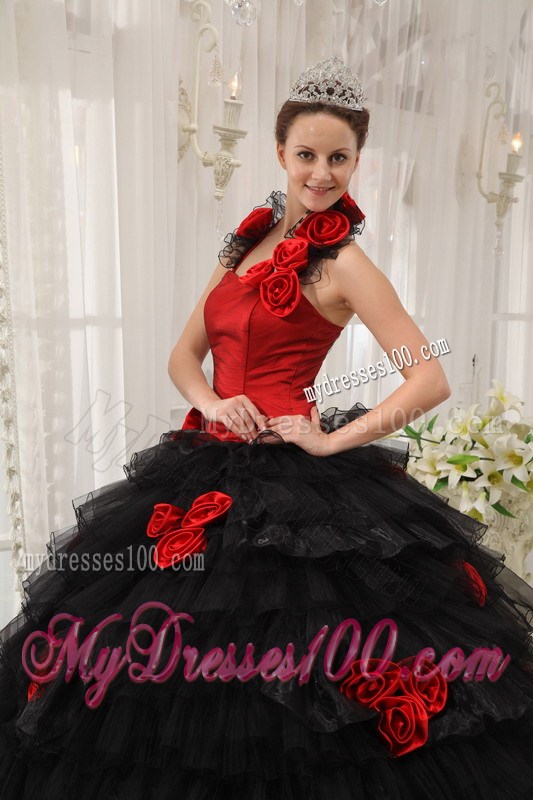 Handle-made Flower Halter Detachable Dresses for a Quinceanera