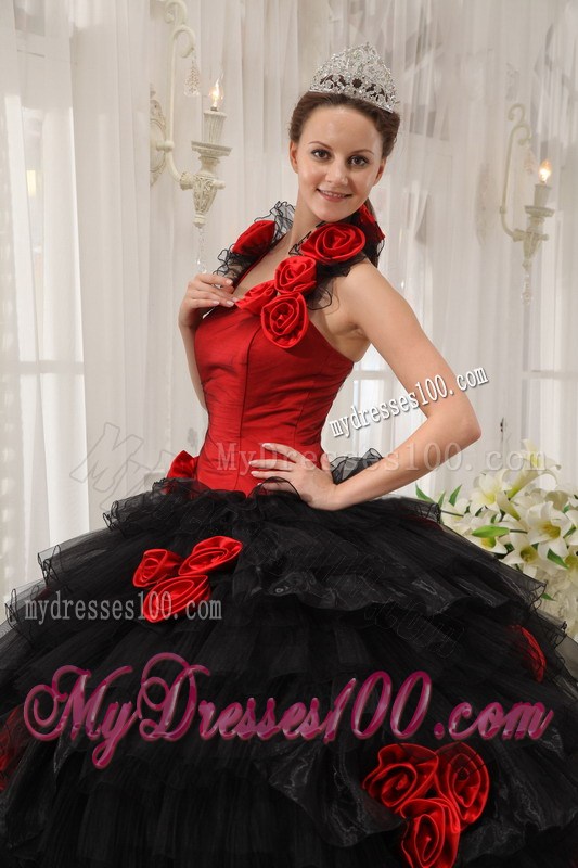 Handle-made Flower Halter Detachable Dresses for a Quinceanera