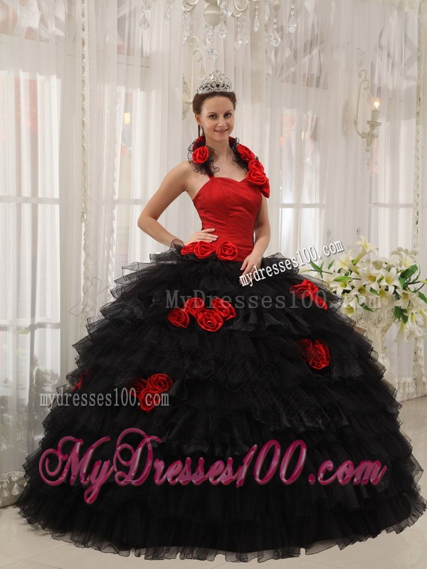Handle-made Flower Halter Detachable Dresses for a Quinceanera