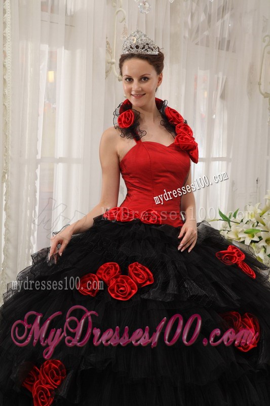 Handle-made Flower Halter Detachable Dresses for a Quinceanera
