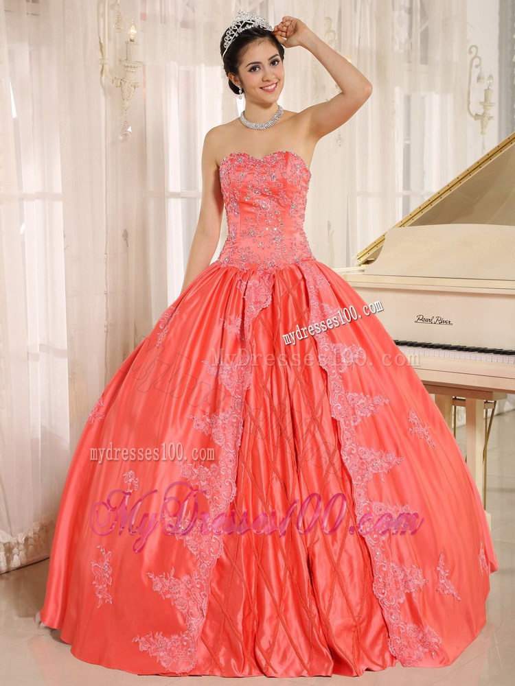 2013 Sweetheart Embroidery Quinceanera Dress in Watermelon
