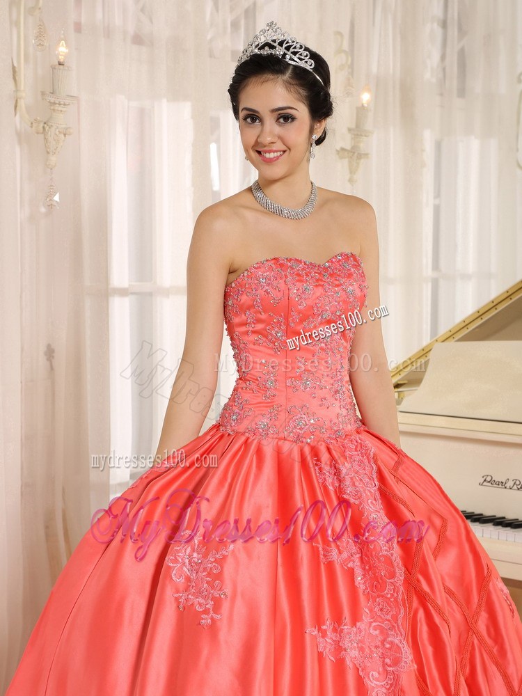 2013 Sweetheart Embroidery Quinceanera Dress in Watermelon