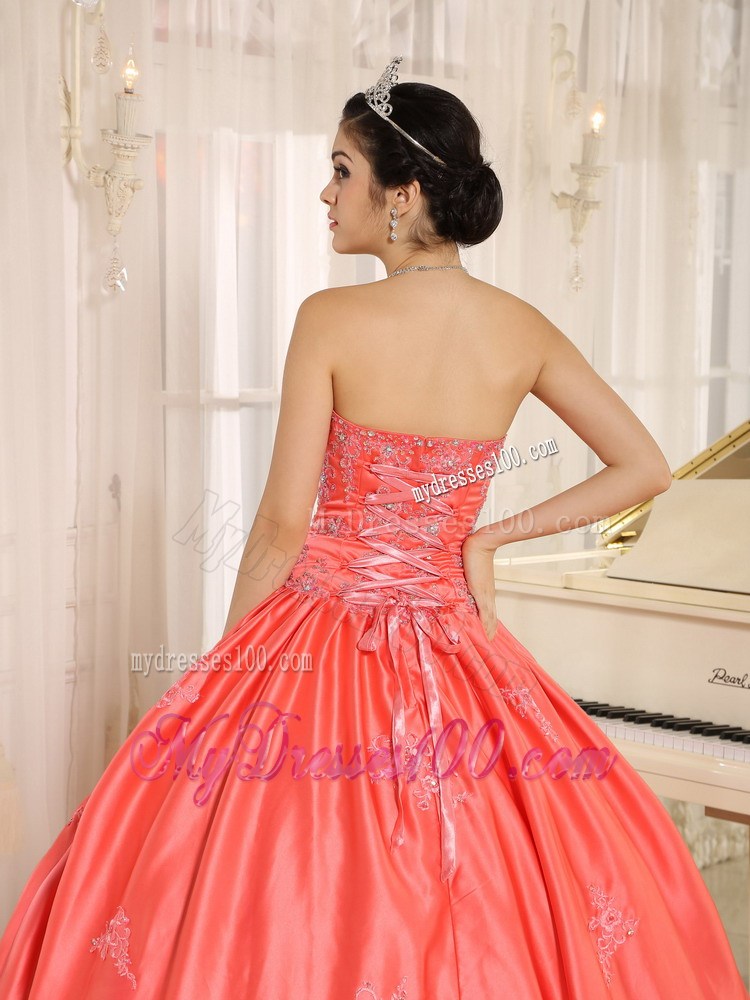 2013 Sweetheart Embroidery Quinceanera Dress in Watermelon