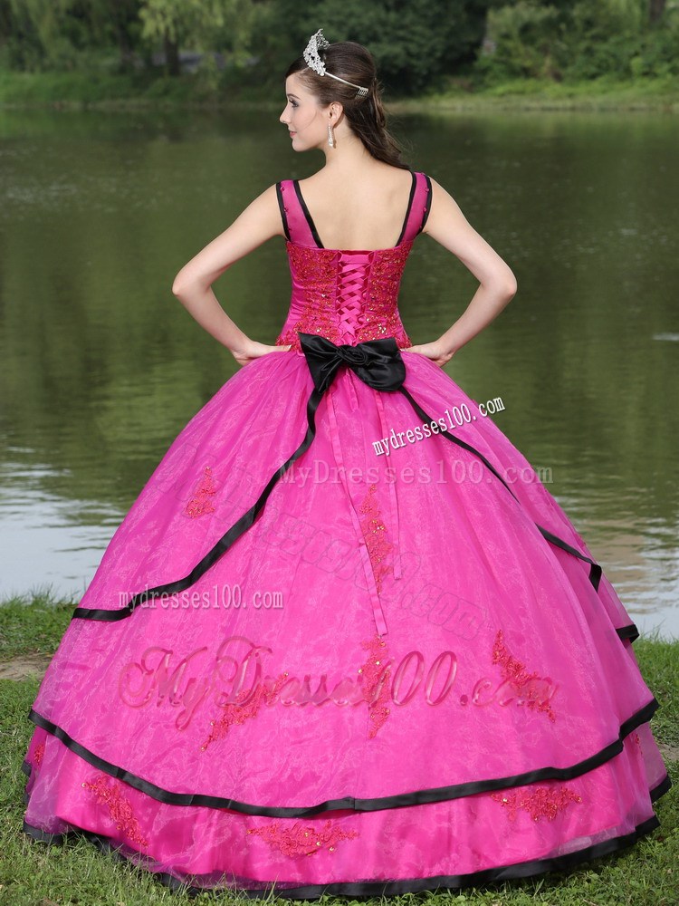 Embroidery Fuchsia Quincanera Dresses with Detachable Long Sleeves