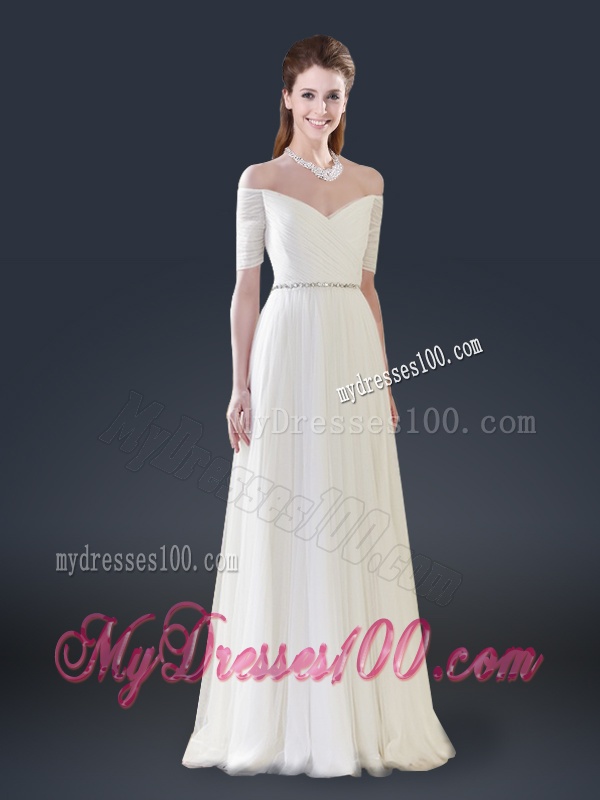 2016 Winter Perfect Empire Off the Shoulder Evening Dresses