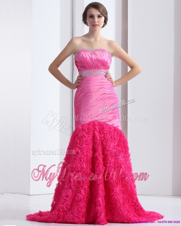 2016 Wonderful Strapless Evening Dress with Ruching and Beading