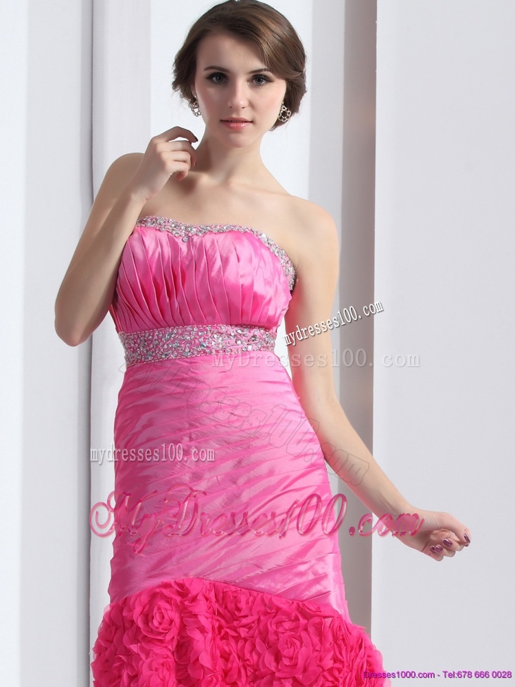 2016 Wonderful Strapless Evening Dress with Ruching and Beading