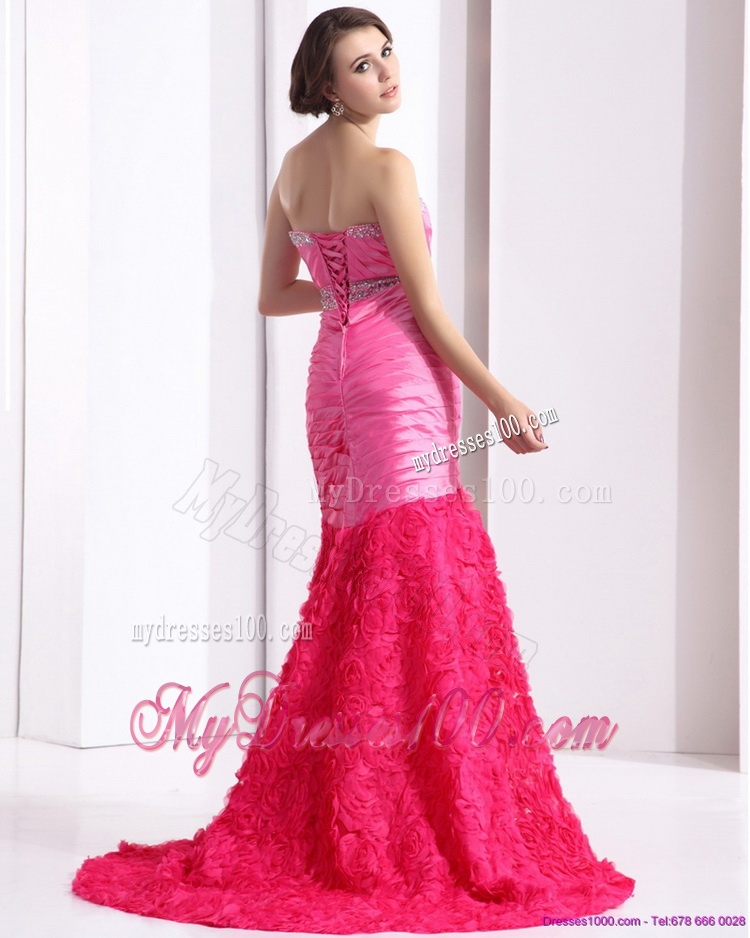 2016 Wonderful Strapless Evening Dress with Ruching and Beading