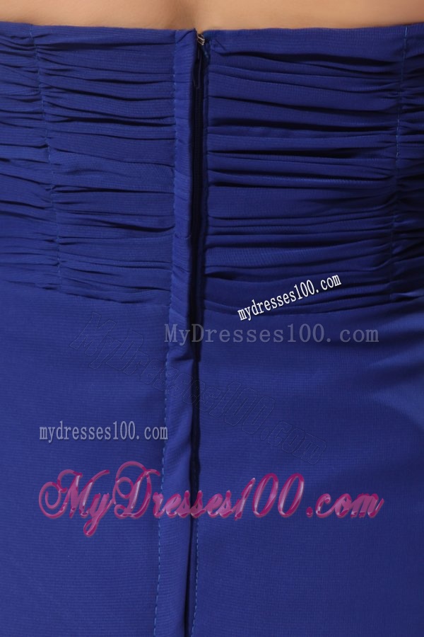 Elegant Empire Sweetheart Beading Floor-length Chiffon Blue Evening Dress
