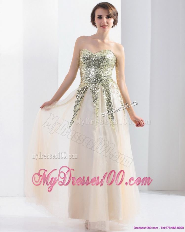 Exquisite 2016 Sweetheart Floor Length Evening Dress with Sequins
