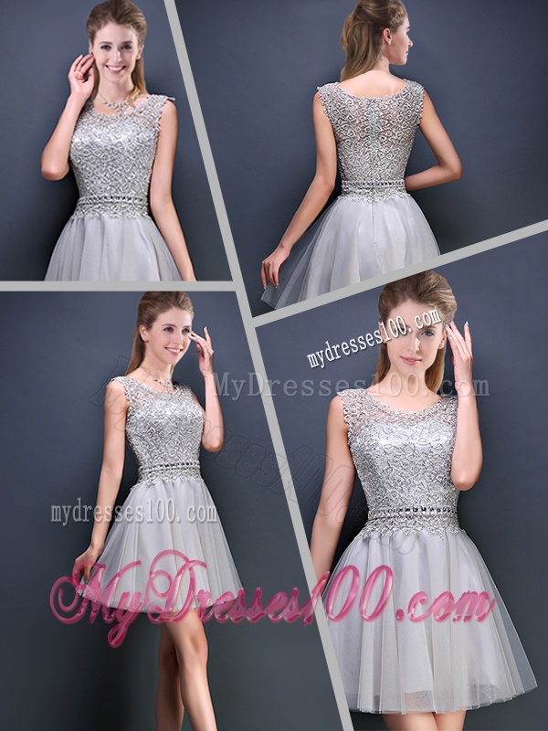 Perfect Mini Length Scoop Evening Dresses with Appliques