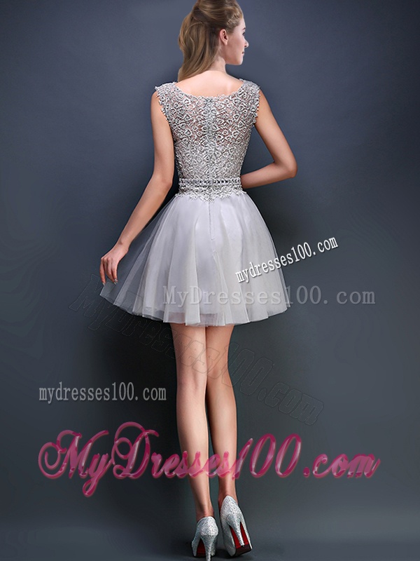 Perfect Mini Length Scoop Evening Dresses with Appliques
