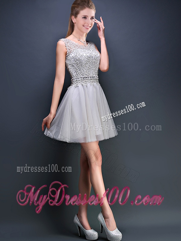 Perfect Mini Length Scoop Evening Dresses with Appliques