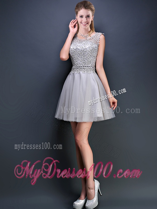 Perfect Mini Length Scoop Evening Dresses with Appliques