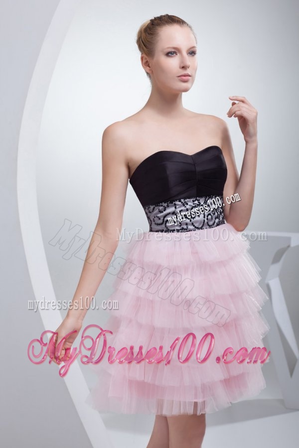 Sweetheart A-line Sweetheart Mini-length Beading Evening Dress with Side Zipper