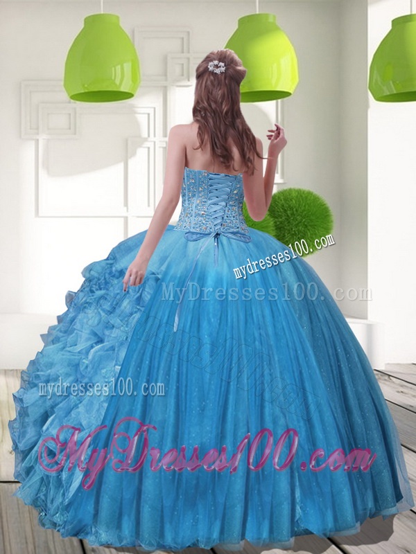 2016 Fashionable Sweetheart Quinceanera Dresses with Beading and Ruffles