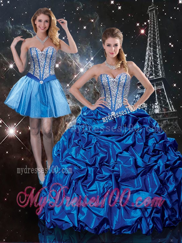 Beautiful Sweetheart Detachable Quinceanera Dresses with Beading and Pick Ups