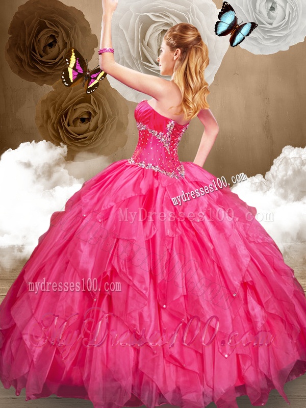 Best Sweetheart Ball Gown Sweet 16 Dresses with Beading and Ruffles