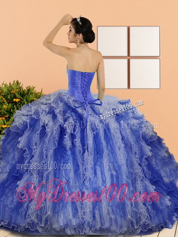 Custom Made Beading and Ruffles Sweet 15 Dresses in Multi Color