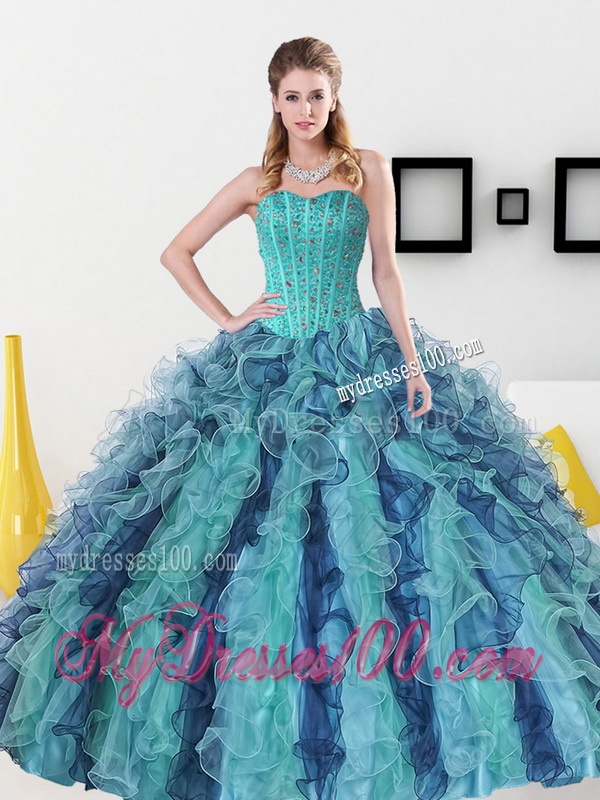 Discount Beading and Ruffles Sweetheart Sweet 16 Dress for 2016