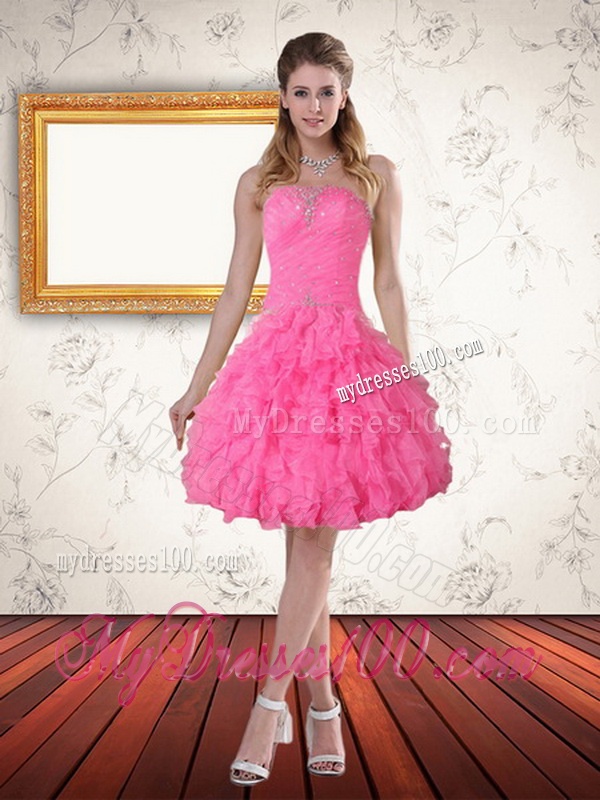 Fashionable Strapless Floor Length Quinceanera Dress with Beading and Ruffles