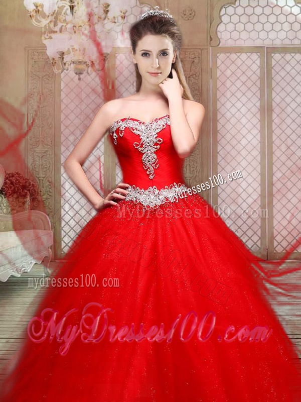 Popular Sweetheart Beading Quinceanera Gowns with Brush Train