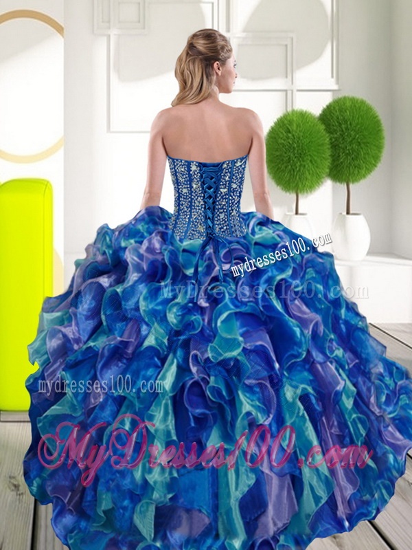 Remarkable Beading and Ruffles 2016 Sweet 15 Dresses in Multi Color