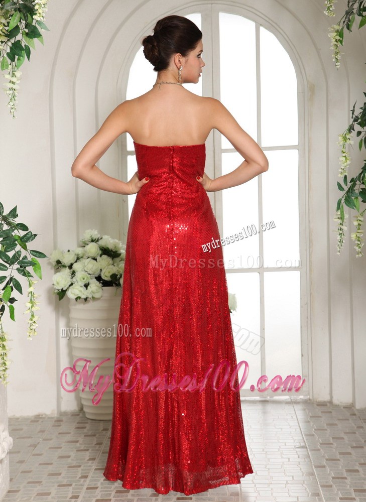 Custom Made Slit Paillette Over Skirt 2013 Celebrity Prom Celebrity Dress With Red