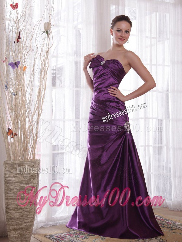 Purple Column Sweetheart Pleat PromCelebrity Dress for Women 2013