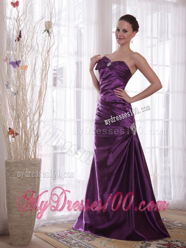 Purple Column Sweetheart Pleat PromCelebrity Dress for Women 2013