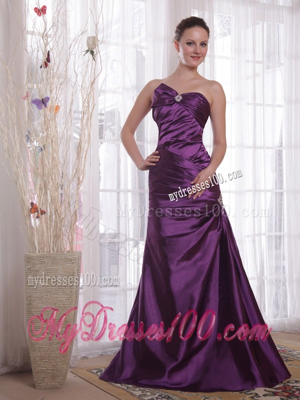 Purple Column Sweetheart Pleat PromCelebrity Dress for Women 2013