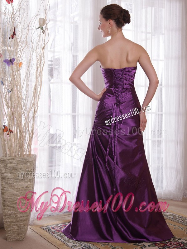 Purple Column Sweetheart Pleat PromCelebrity Dress for Women 2013