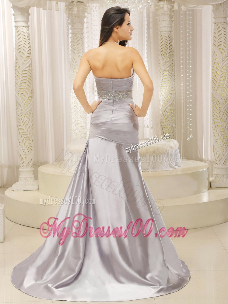 Modest Mermaid Sweetheart Ruched Bodice Beaded Decorate Celebrity Dress