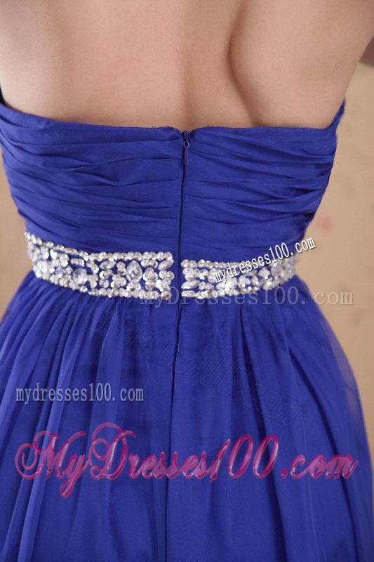 Royal Blue Empire Sweetheart Beading and Ruched Prom Celebrity Dress