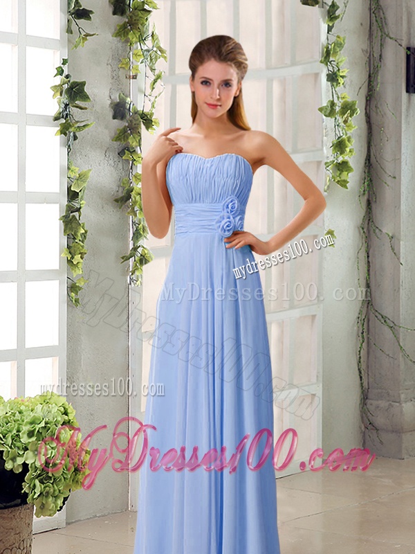 Champagne Ruching Chiffon Bridesmaid Dresses with Sweetheart