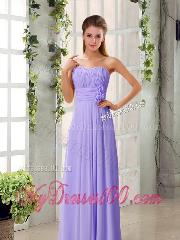 Champagne Ruching Chiffon Bridesmaid Dresses with Sweetheart