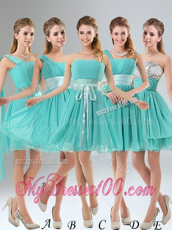 Natural One Shoulder A Line Ruching Lace Up Bridesmaid Dress
