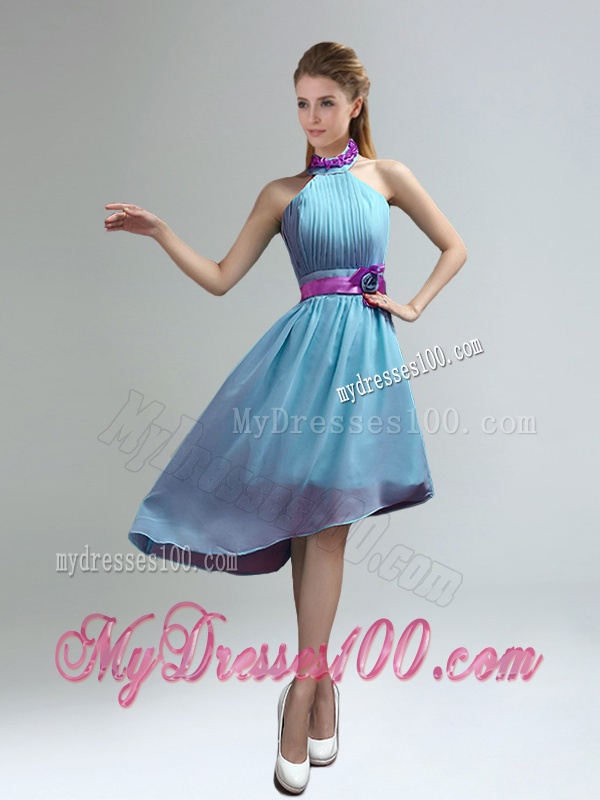 New Fashion High Neck Asymmetrical Multi-color Bridesmaid Dress