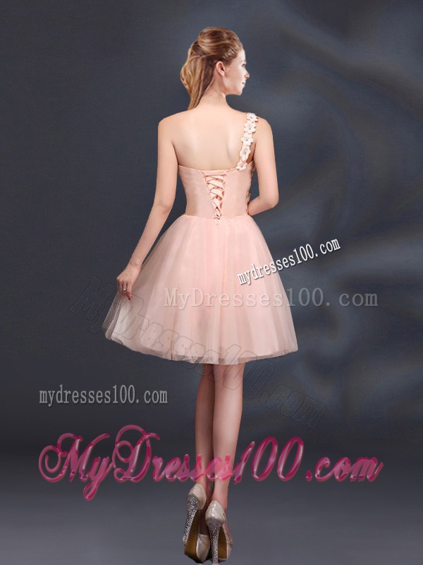 Sweet One Shoulder A Line Appliques 2016 Bridesmaid Dress