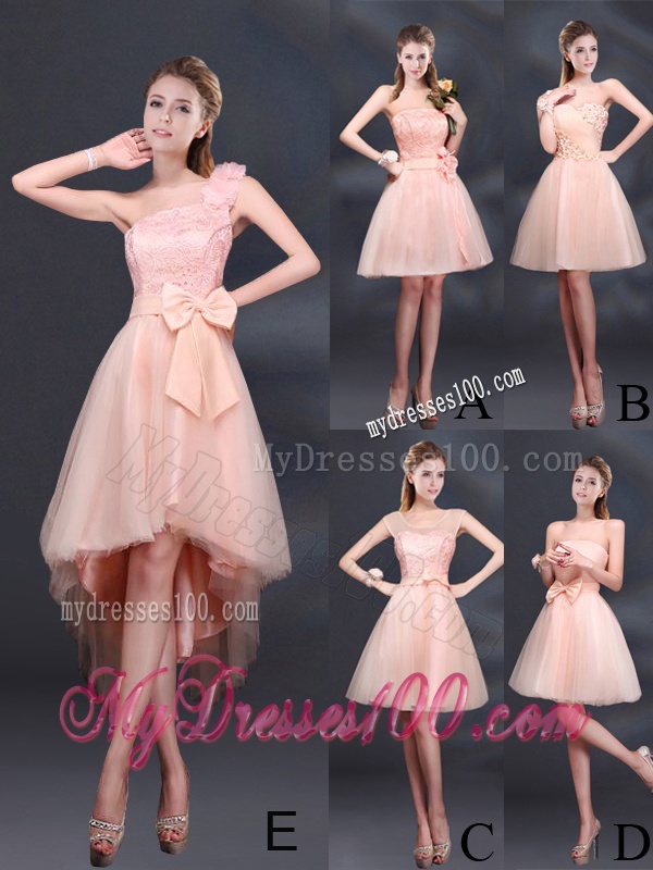 Sweet One Shoulder A Line Appliques 2016 Bridesmaid Dress