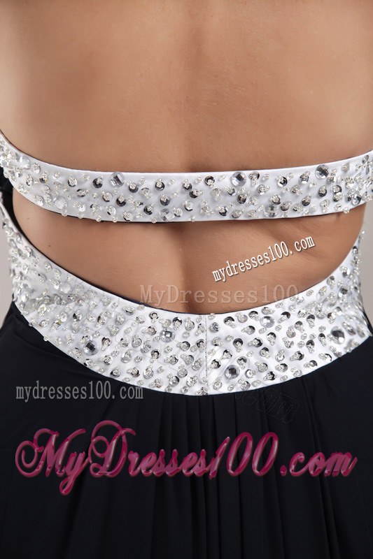 Black Empire Sweetheart Beaded Bridemaid Dress with Brush Train